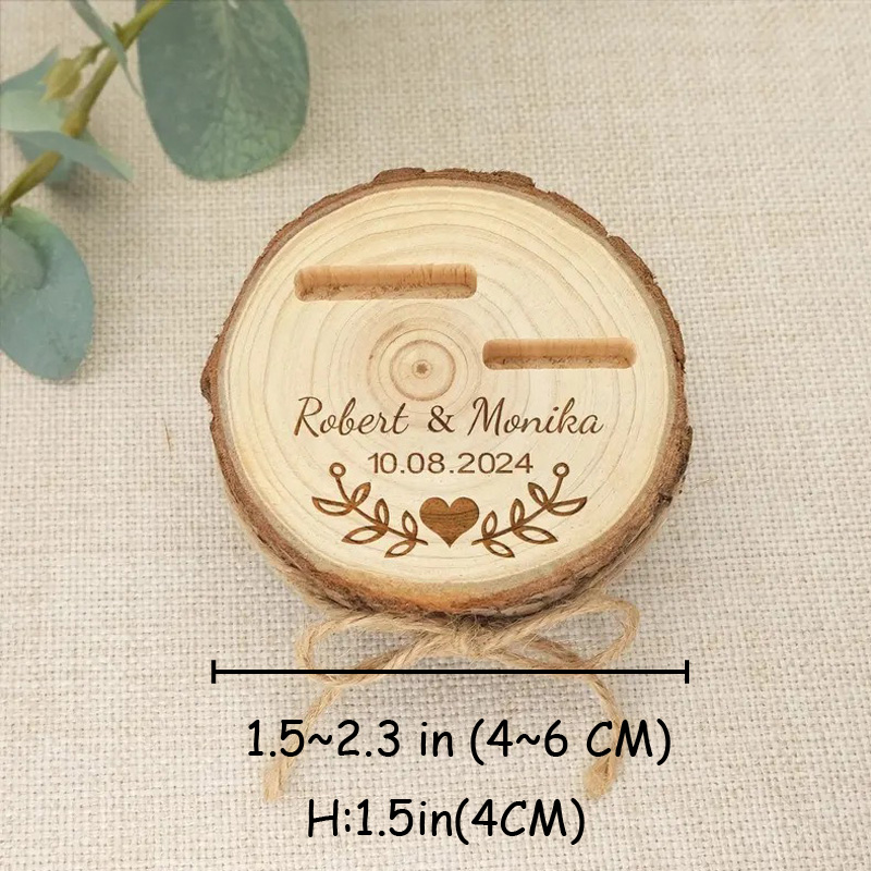 Personalized Carved Wooden Inlaid Ring Box